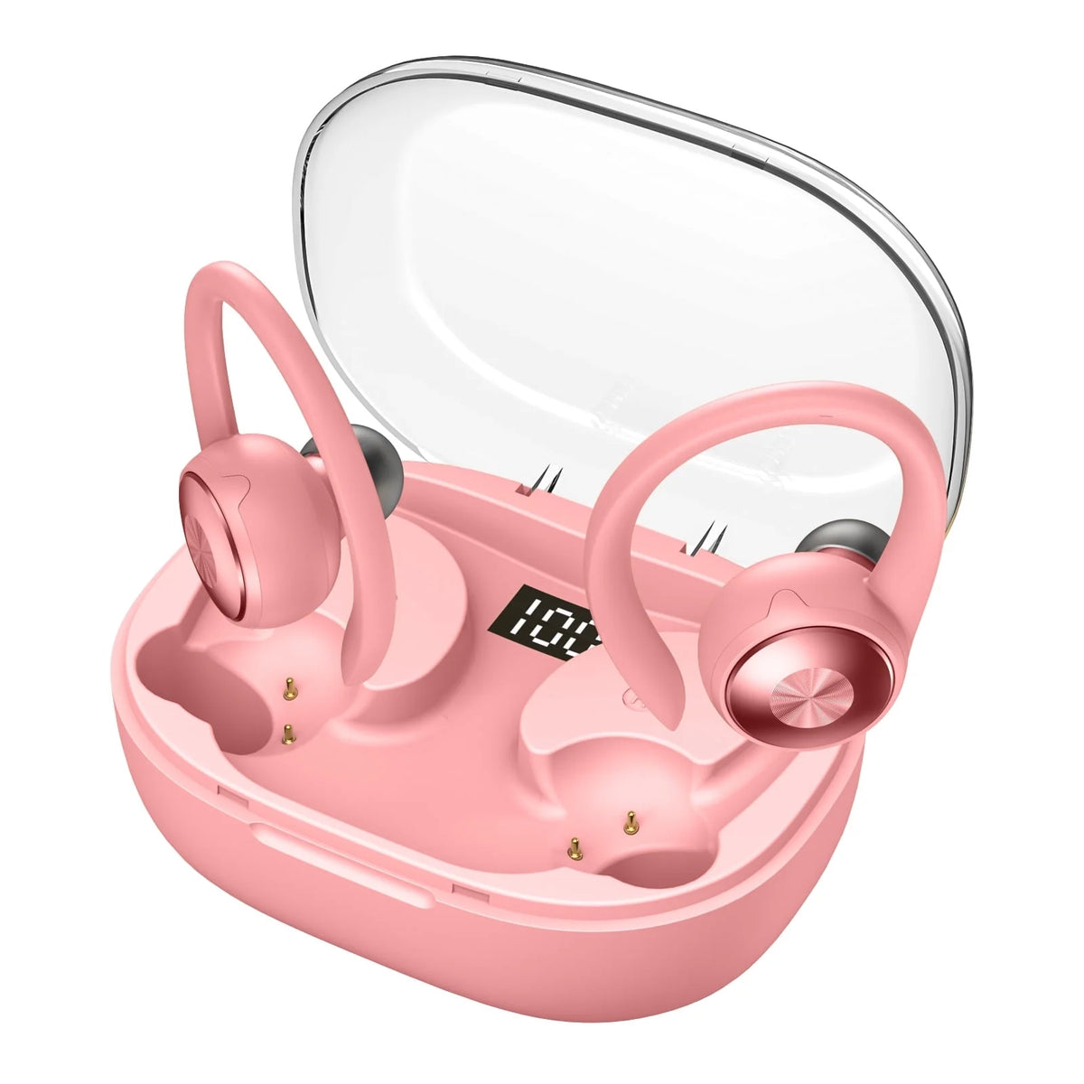 Bluetooth 5.3 Sports Wireless Earbuds – 48H Playtime, Deep Bass Noise Cancelling Earphones with LED Display & Mic, IPX7 Waterproof Headset for Running & Workouts