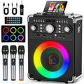 Karaoke Machine, Bluetooth Speaker with Microphone and Light, 3 Wireless Karaoke Microphone, Home Karaoke System, S8-T