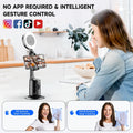 Auto Face Tracking Tripod with 2 Selfie Ring Light, 360° Rotation Face Body