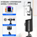 Auto Face Tracking Tripod with 2 Selfie Ring Light, 360° Rotation Face Body