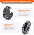 Wicked Cushions Extra Thick Replacement Earpads Compatible with Sony WH-1000XM3 Headphones - Geo Grey