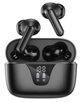 Wireless Earbuds, Bluetooth 5.3 Headphones 50H Playtime with LED Digital Display Charging Case, IPX5 Sweatproof Cordless Earphones with Microphone for Iphone Android Phone Laptop Sports