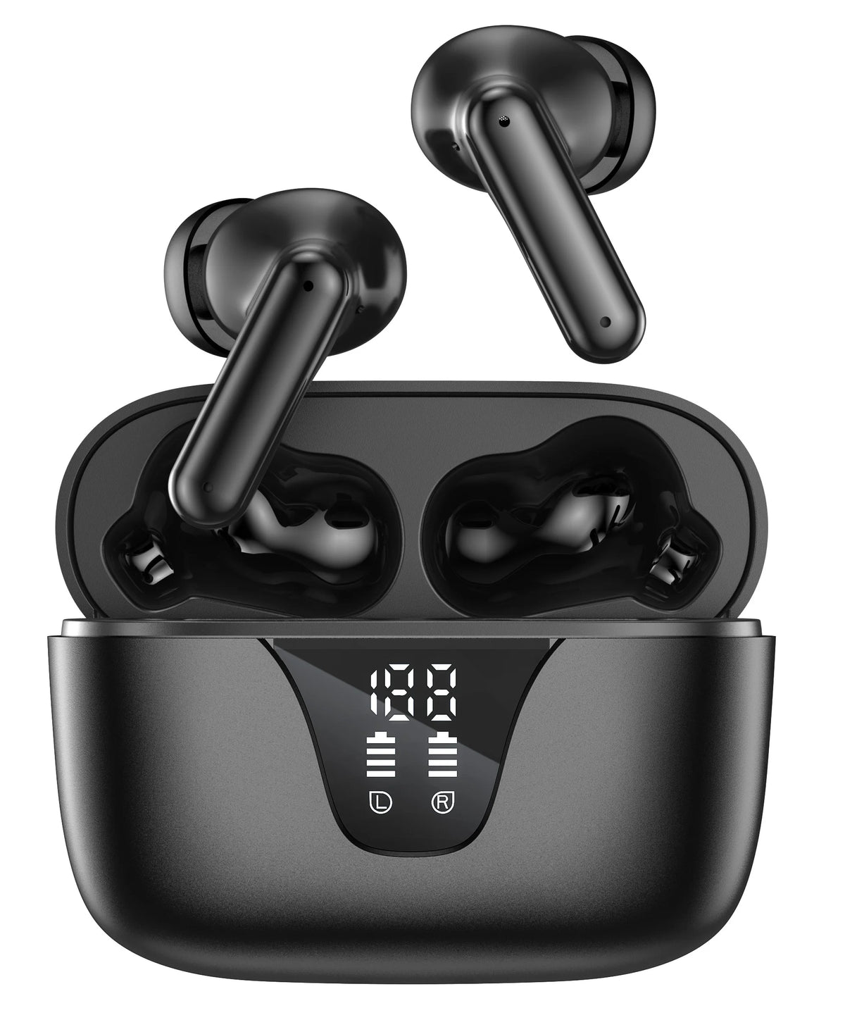Wireless Bluetooth 5.3 Earbuds – 50H Playtime, LED Digital Display Charging Case, IPX5 Sweatproof Earphones with Mic for iPhone & Android
