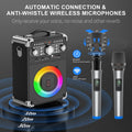 Karaoke Machine, Bluetooth Speaker with Microphone and Light, 3 Wireless Karaoke Microphone, Home Karaoke System, S8-T