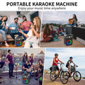 Karaoke Machine, Bluetooth Speaker with Microphone and Light, 3 Wireless Karaoke Microphone, Home Karaoke System, S8-T