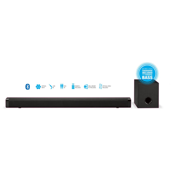 V5.0 Bluetooth 2.1 Channel 32" Soundbar with Wireless Subwoofer, ITBSW222B, Black