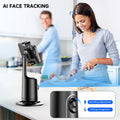 Auto Face Tracking Tripod with 2 Selfie Ring Light, 360° Rotation Face Body